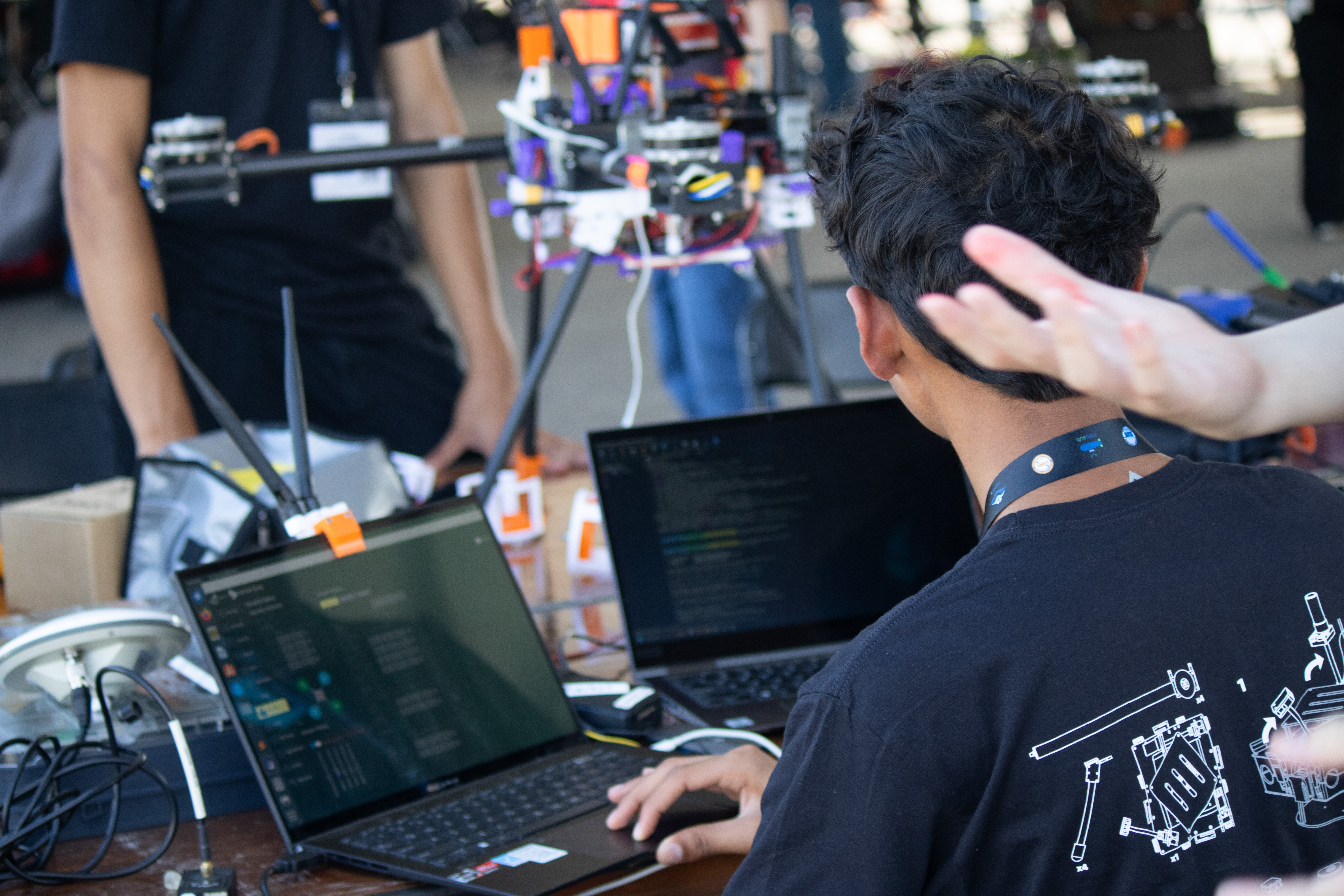 Two of our computers open